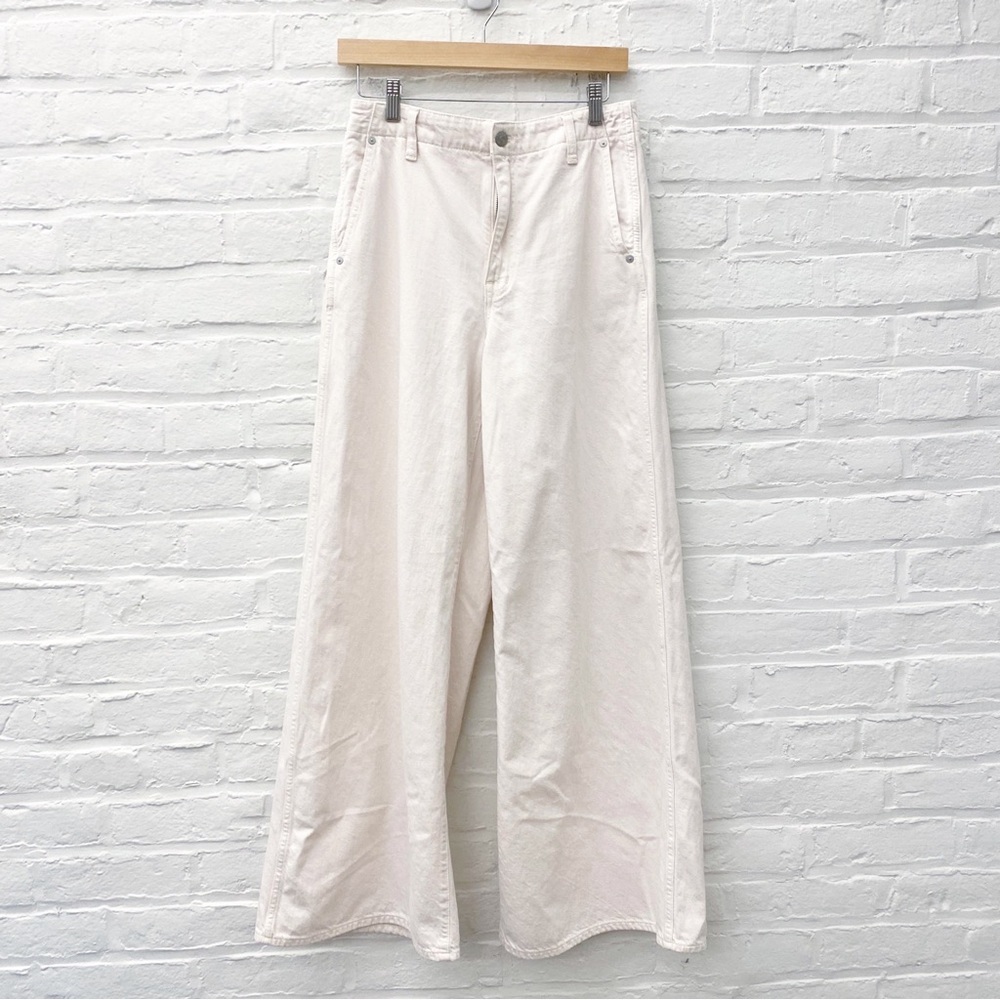 Madewell || Wide Sweep Denim Trousers Size Wide Leg Ofd White Ivory 27